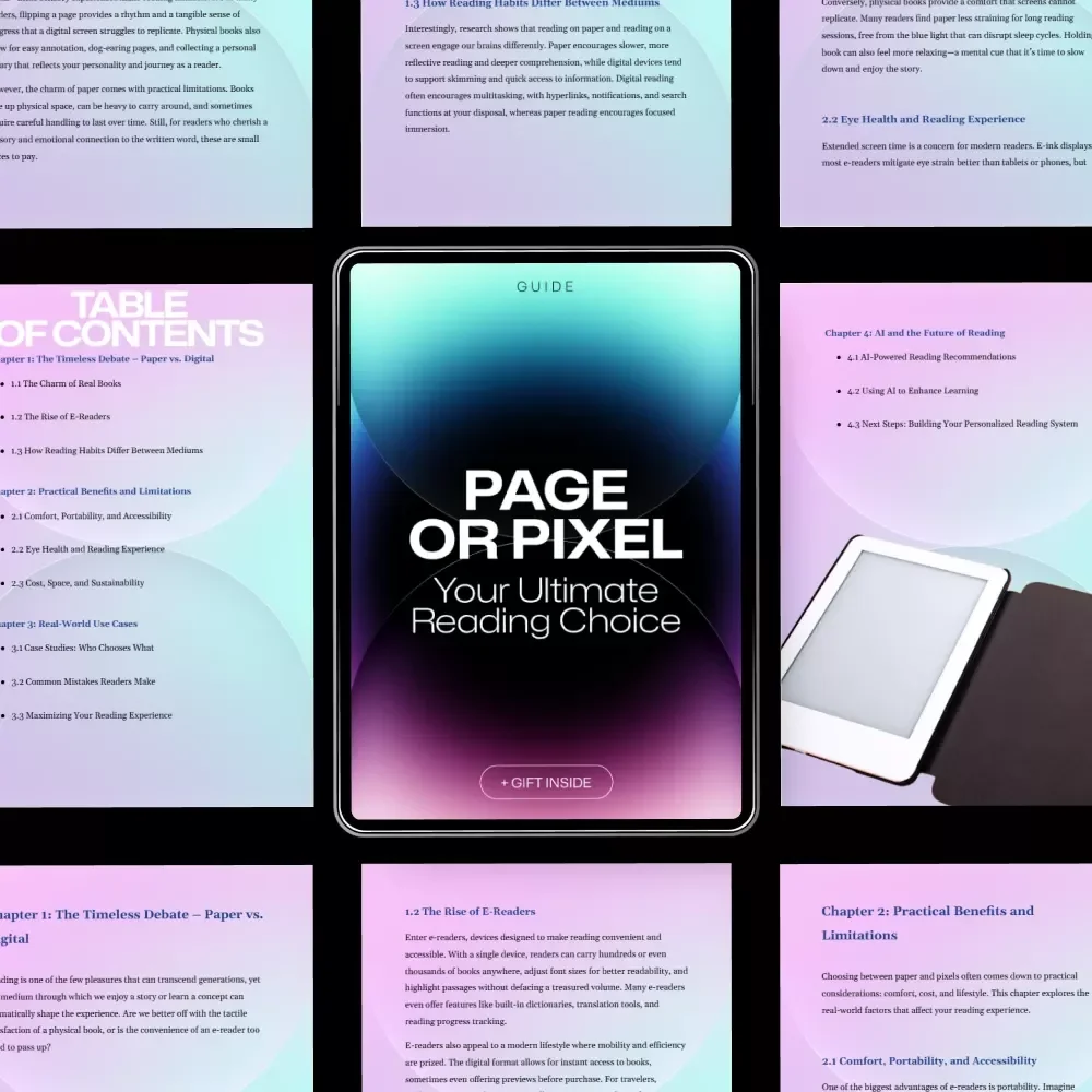 Page or Pixel: Your Ultimate Reading Choice – Guide to E-Reader vs Real Book Debate