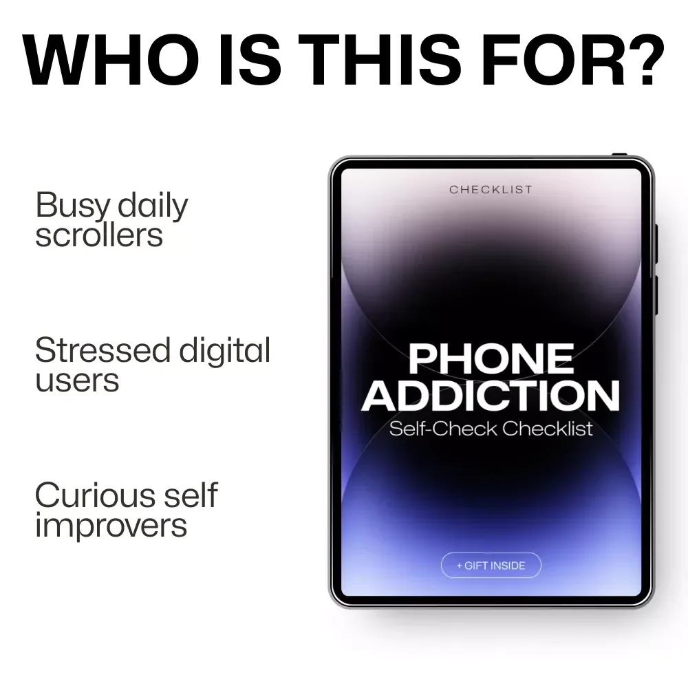 Phone Addiction Self-Check Checklist | Am I Addicted to My Phone Checklist for Mindful Screen Time & Digital Balance