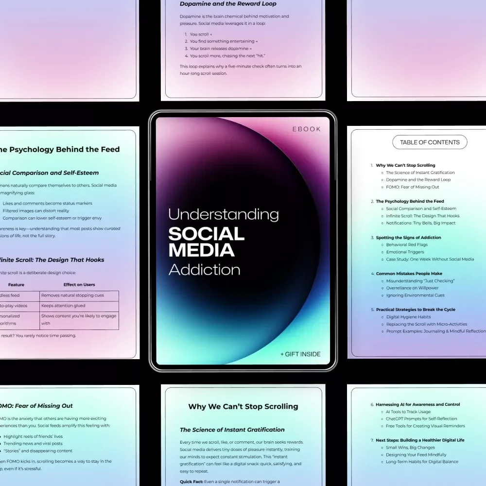 Understanding Social Media Addiction | Digital Guide & eBook on Scrolling, Dopamine, FOMO, and Digital Balance | Instant Download