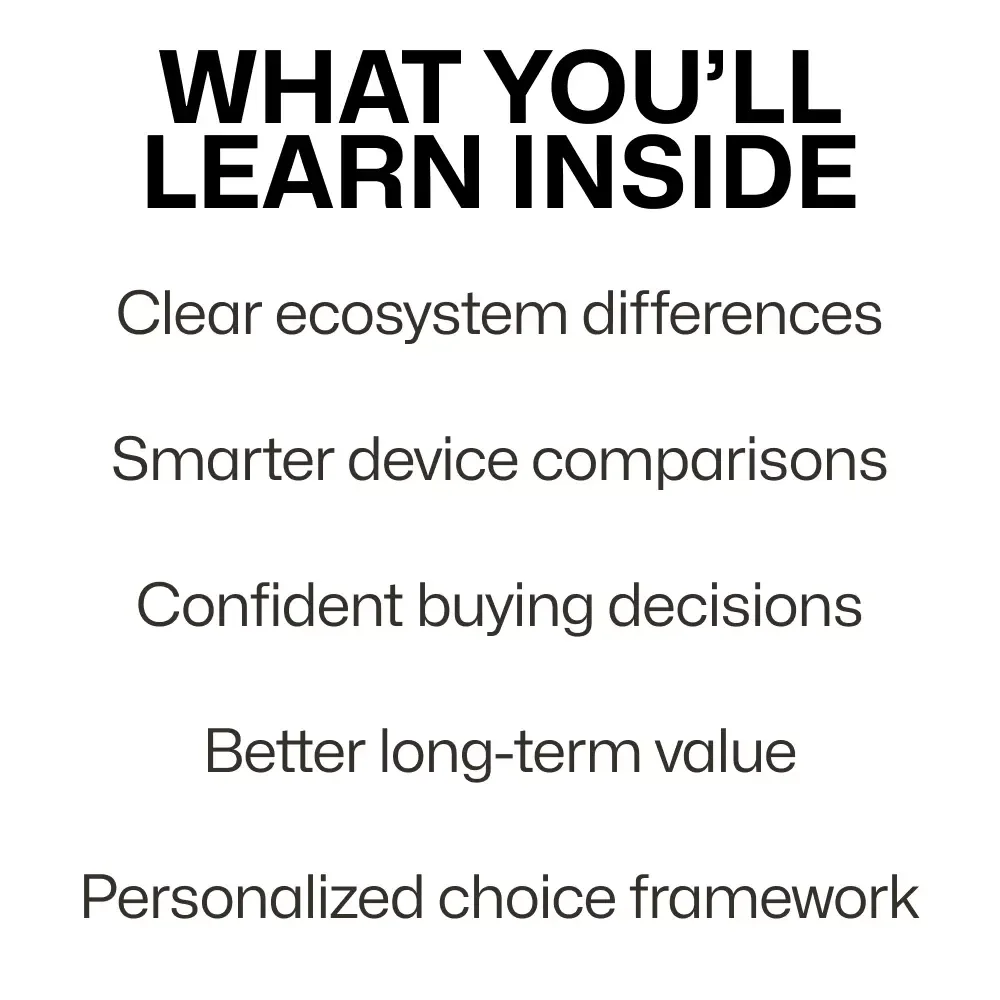 iOS vs Android Choosing | Smart Phone Comparison Guide Ebook | ios vs android Decision Checklist for Buyers