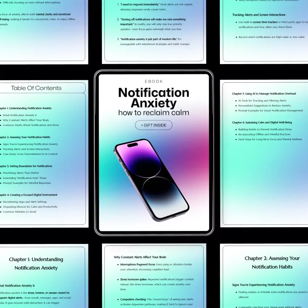 Notification Anxiety: How to Reclaim Calm - eBook Guide to Overcome Digital Stress & Regain Control