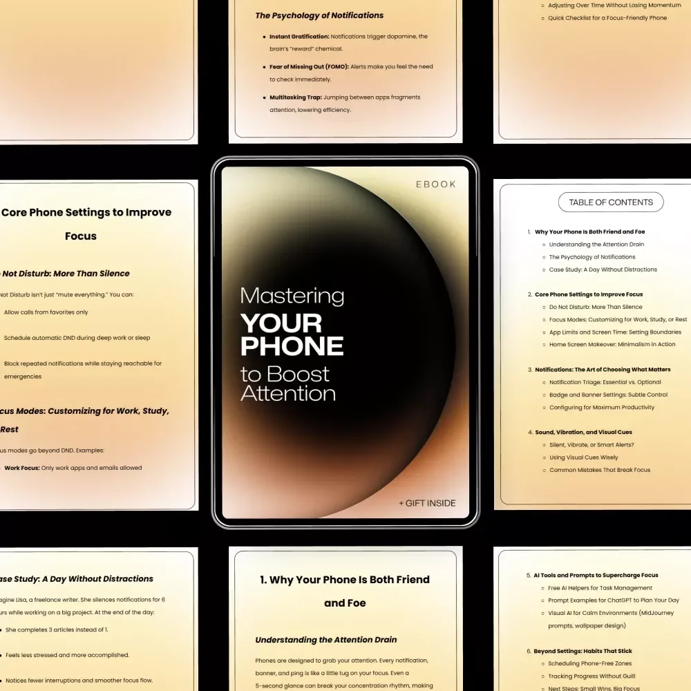 Mastering Your Phone to Boost Attention: A Guide to Digital Focus, Productivity, and Distraction-Free Living