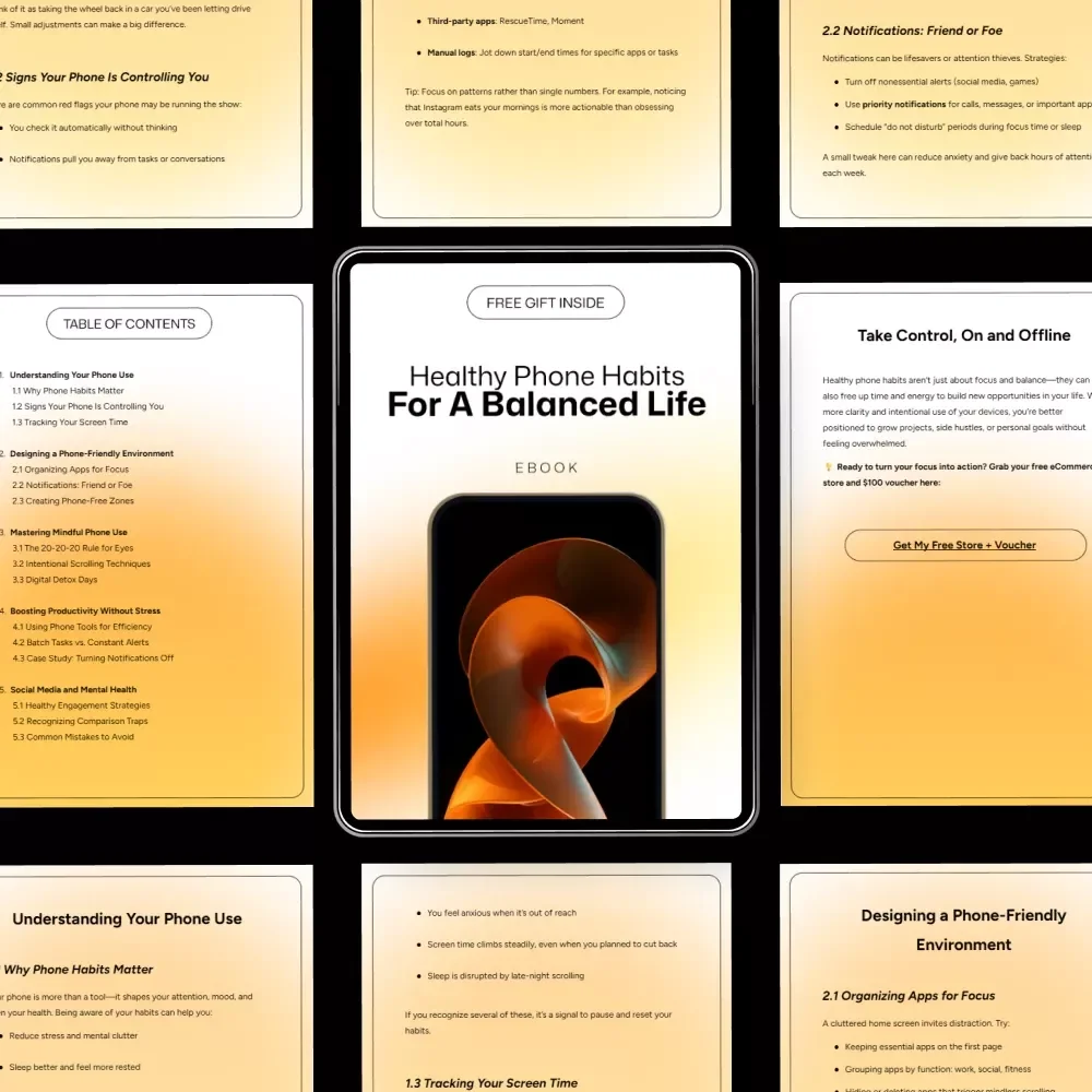Healthy Phone Habits for a Balanced Life - Digital eBook Guide for Healthy Phone Use