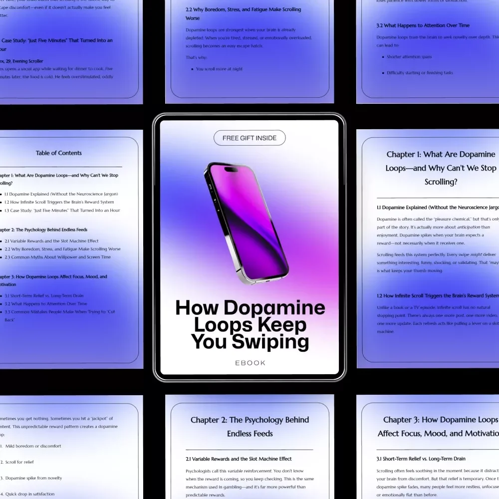 How Dopamine Loops Keep You Swiping – Ebook on Dopamine Loops and Scrolling, Psychology of Endless Feeds, Digital Wellbeing Guide
