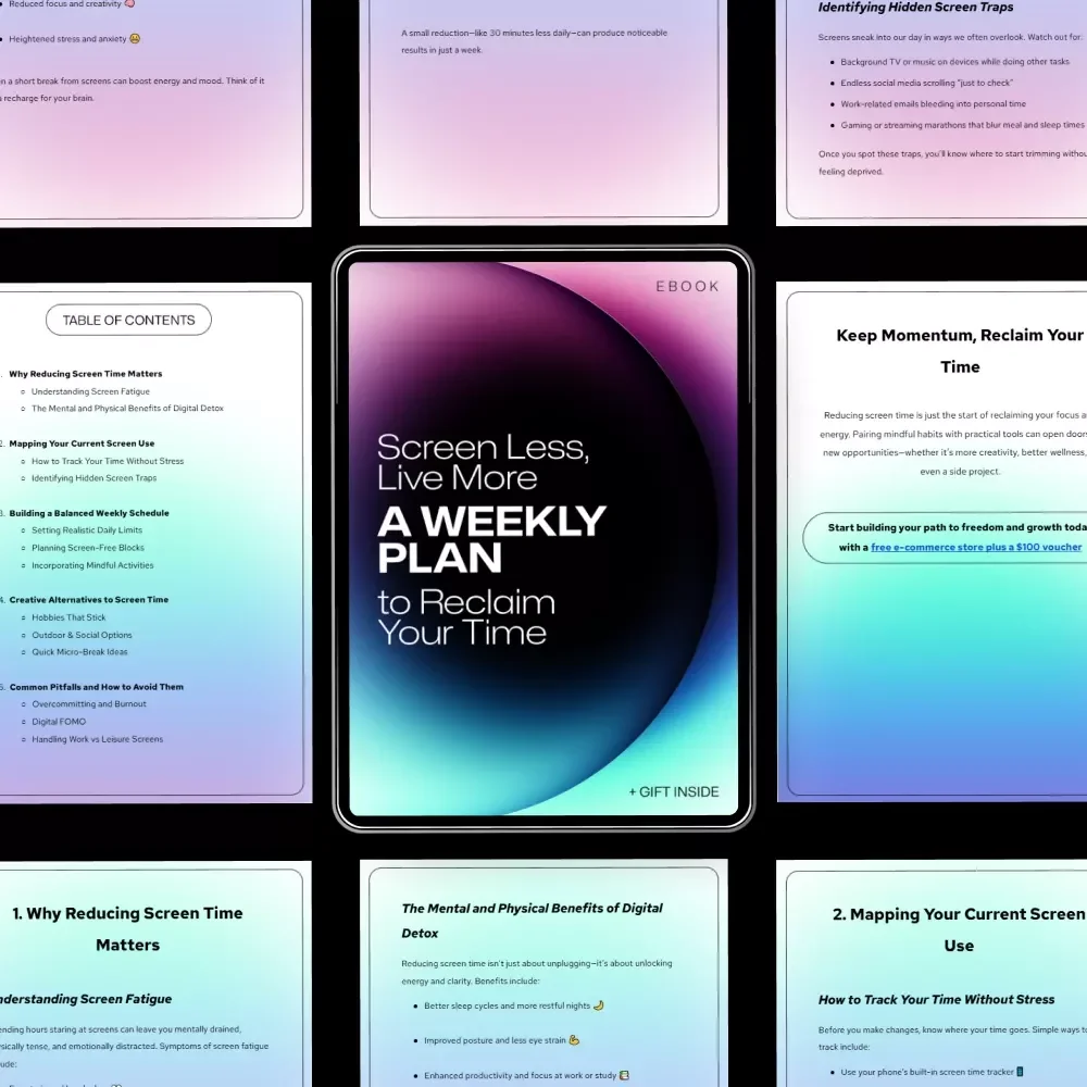Screen Less, Live More: A Weekly Plan to Reclaim Your Time - Weekly Schedule to Reduce Screen Time