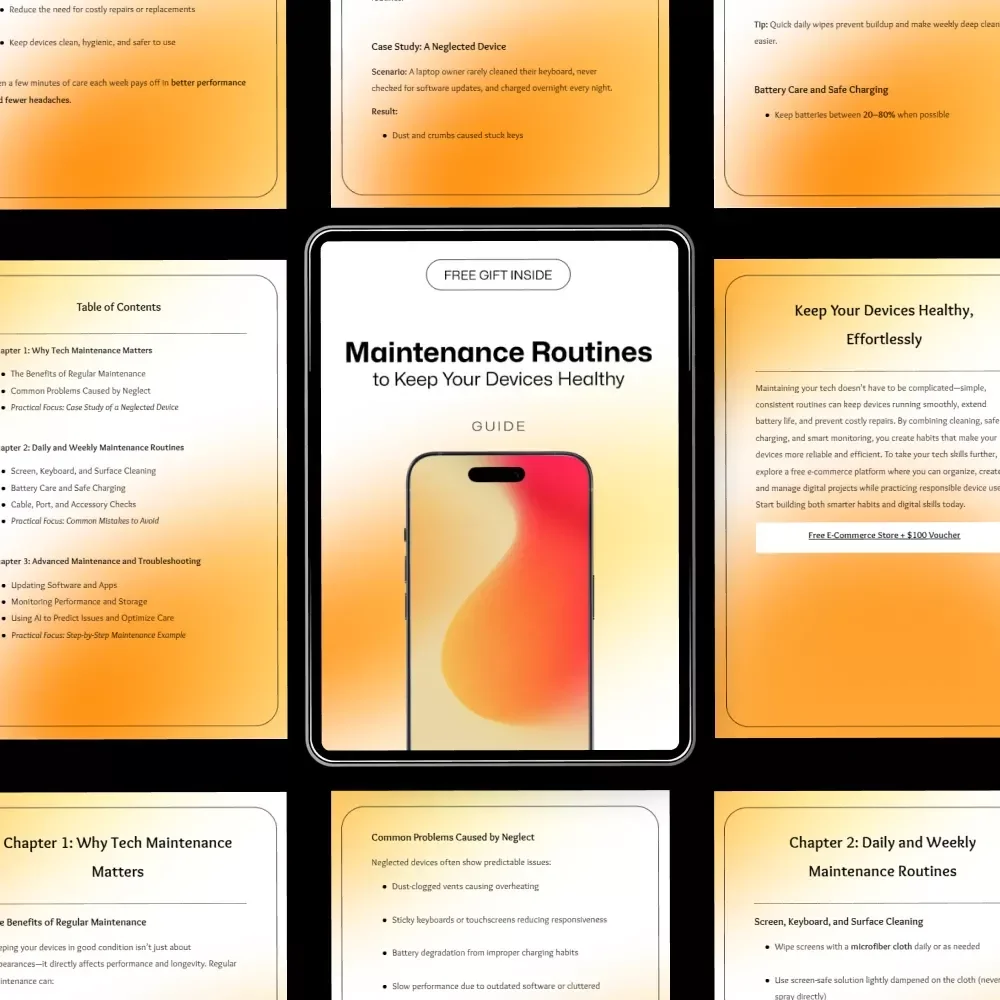 Maintenance Routines to Keep Your Devices Healthy | Simple Tech Maintenance Routines Guide for Phones, Laptops & Tablets | Easy Digital Care Checklist
