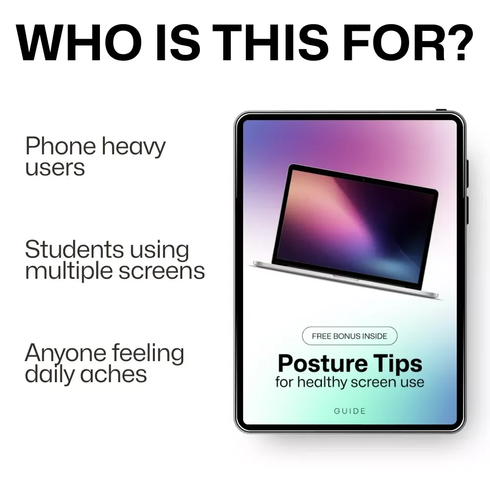 Posture Tips for Healthy Screen Use – Practical Guide with posture tips for screen use | Digital Download for Desk, Phone & Laptop Users