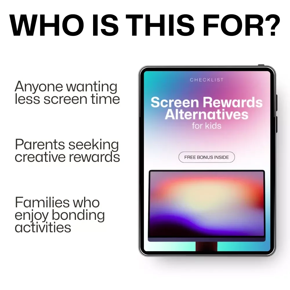 Screen Rewards Alternatives for Kids Checklist - Fun Screen-Free Reward Ideas for Kids