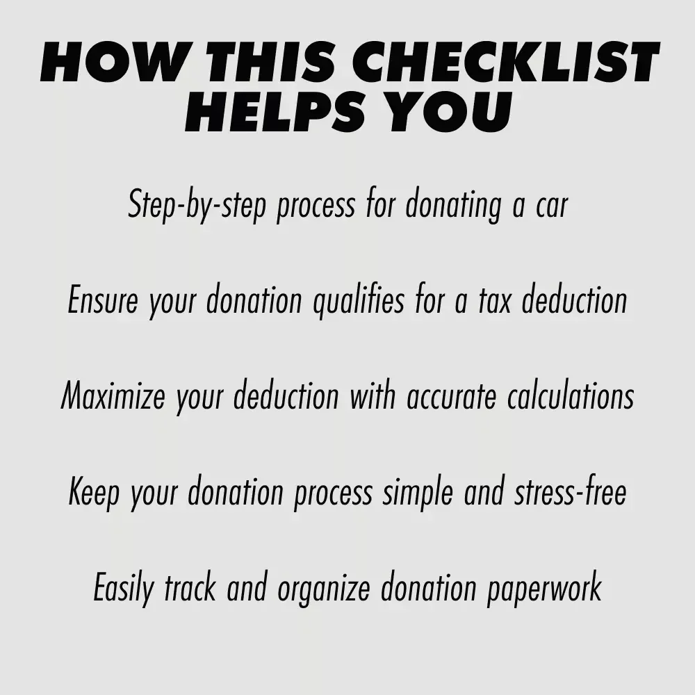 Turn an Old Car Into a Smart Tax Move: A Complete Checklist for Donating Your Car to Charity for a Tax Write-Off