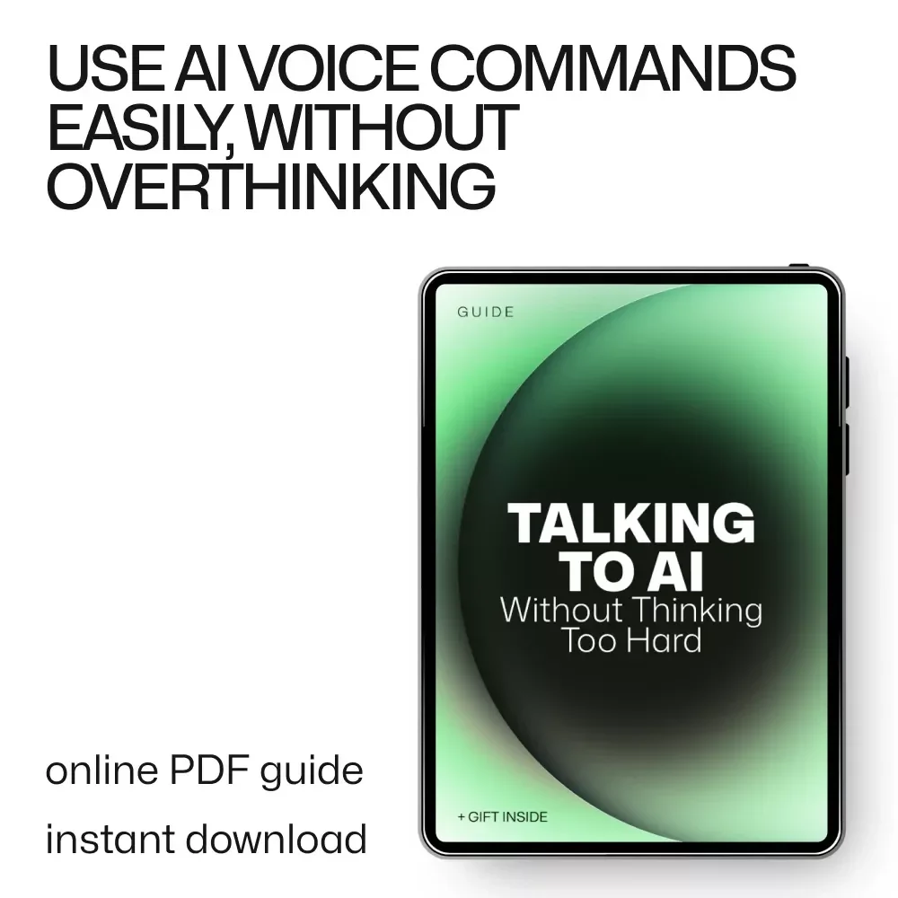 Talking to AI Without Thinking Too Hard – Voice Commands Guide for Beginners, Simple AI Prompts eBook, Hands-Free Productivity & Everyday AI Checklist