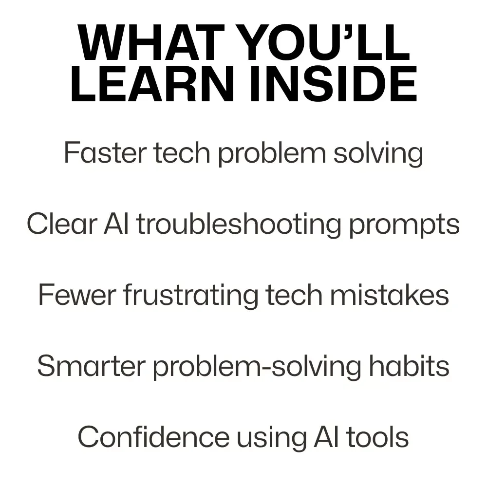 When AI Becomes Your Tech Fixer – Smart Guide to AI Troubleshooting Common Tech Problems | Digital Download