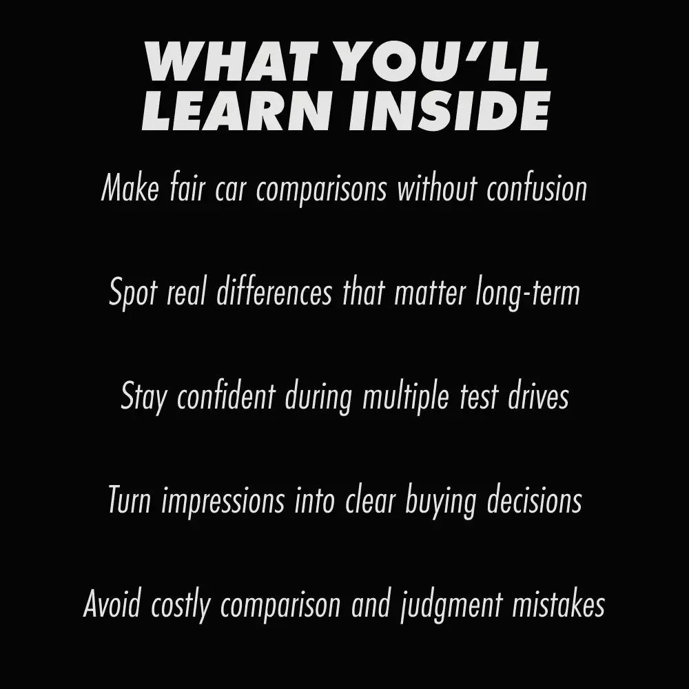 Test Drive Smart, Compare With Confidence | Practical Guide for Test Driving Multiple Cars How to Compare Before You Buy