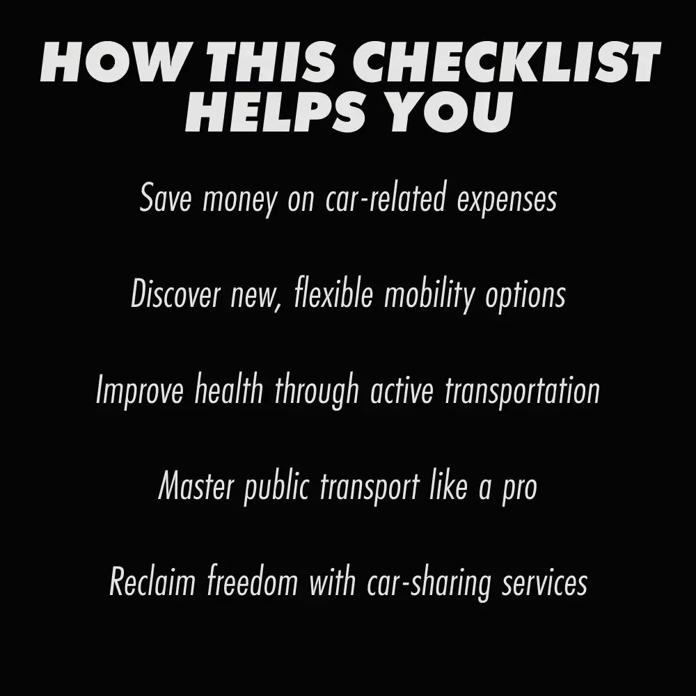 Car-Free Wins Checklist: Your Ultimate Guide to Alternatives to Owning a Car