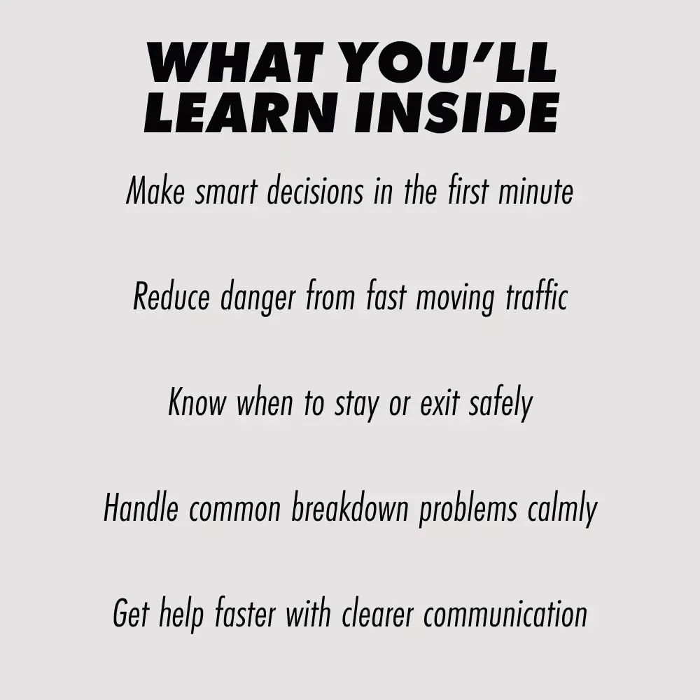 Highway Car Breakdown Survival Guide | Ebook Emergency Roadside Checklist | What to Do If Your Car Breaks Down on the Highway