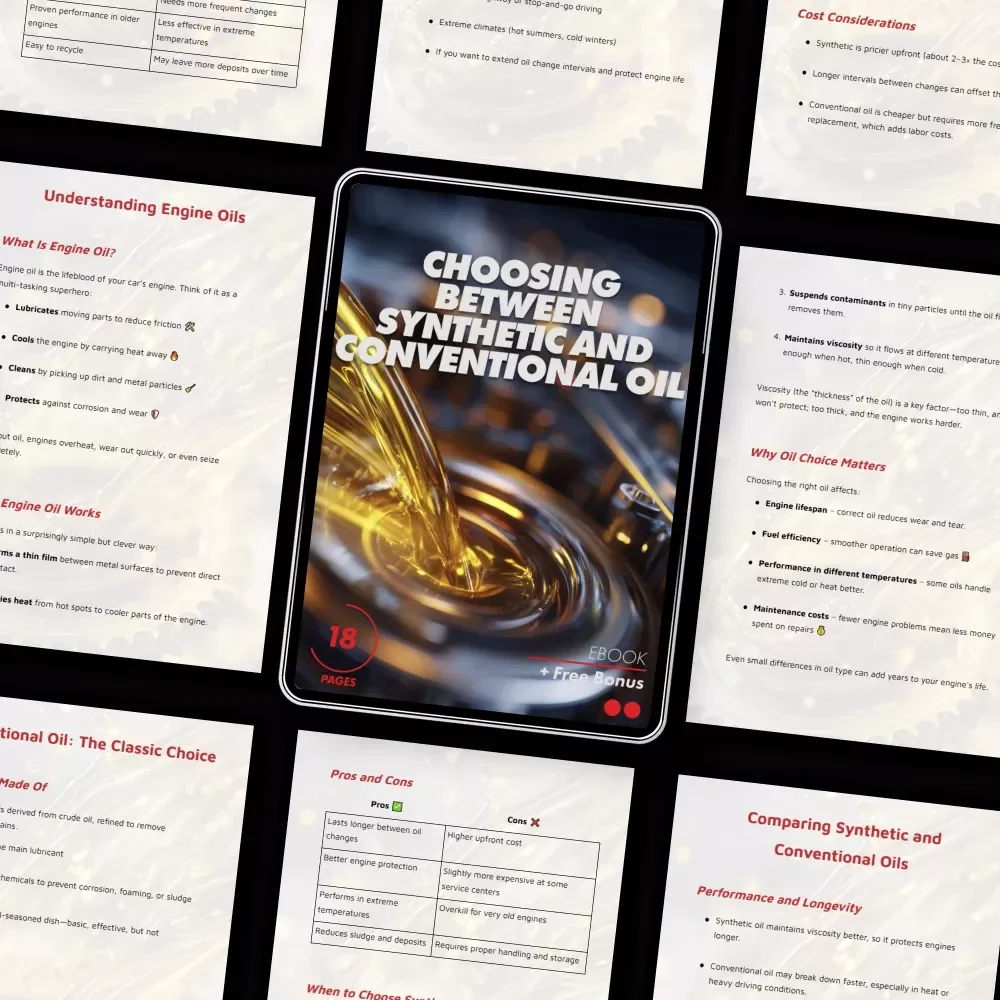 Choosing Between Synthetic and Conventional Oil | Smart Car Care Ebook Guide | synthetic oil vs conventional oil which is better