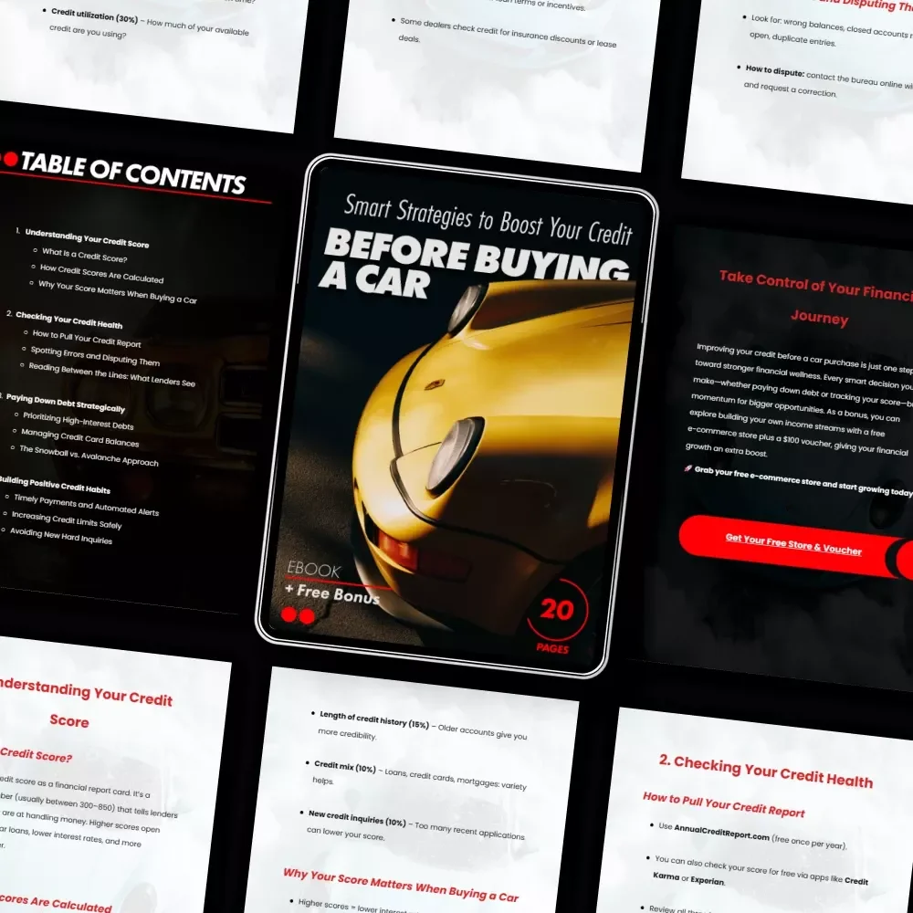 Smart Strategies to Boost Your Credit Before Buying a Car - eBook Guide for Improving Your Credit Score