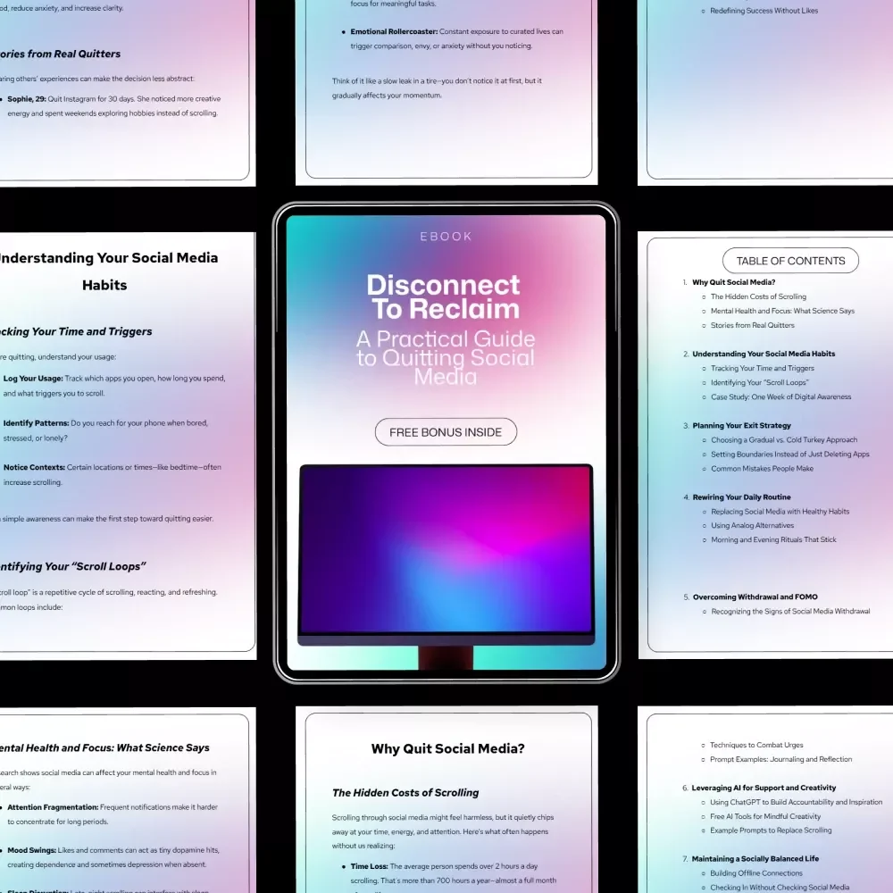 Disconnect to Reclaim: A Practical Guide to Quitting Social Media - Digital Download for Mental Clarity and Focus
