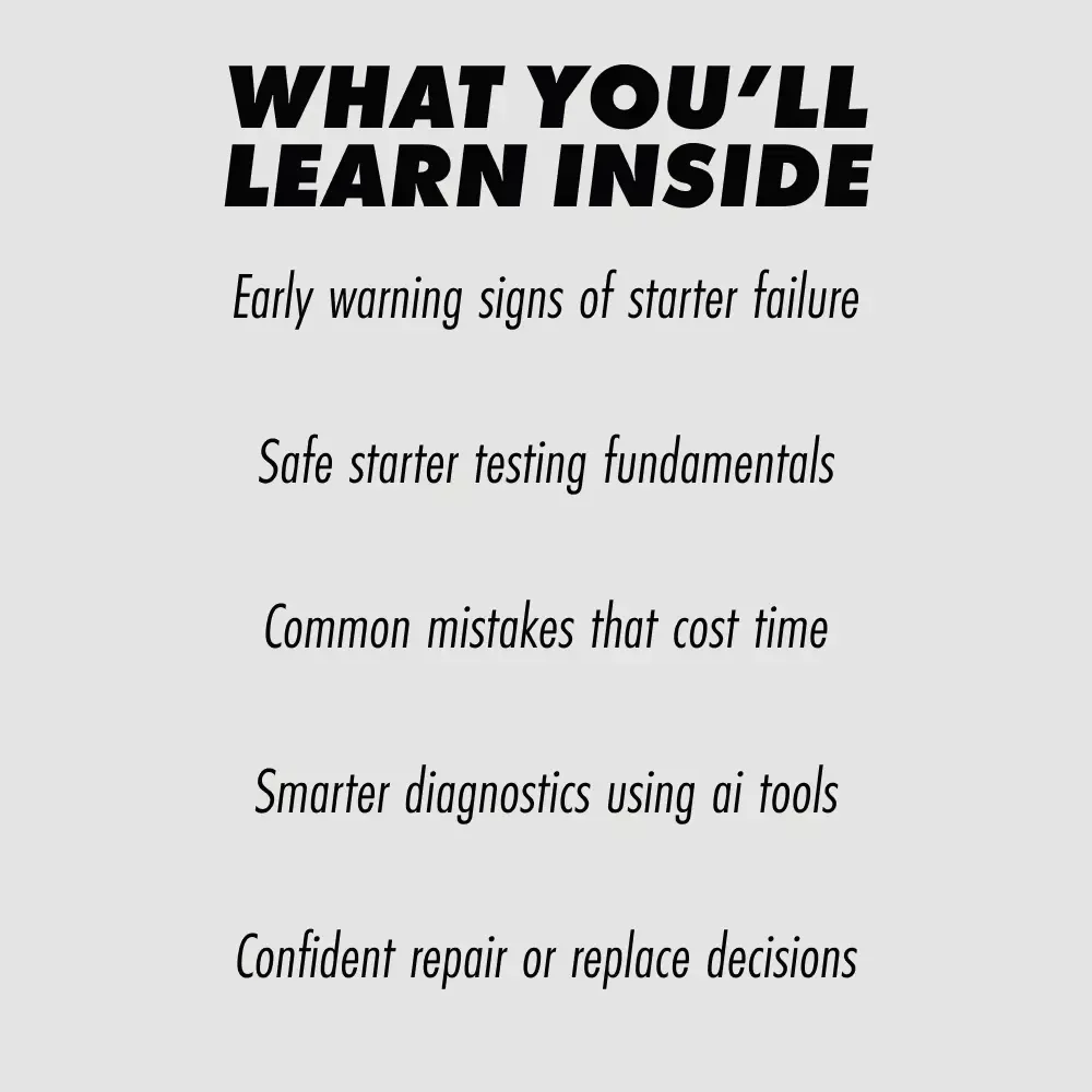 Checking Your Car’s Starter Motor | How to Check Your Car's Starter Motor eBook for DIY Car Diagnostics & Easy Troubleshooting Guide