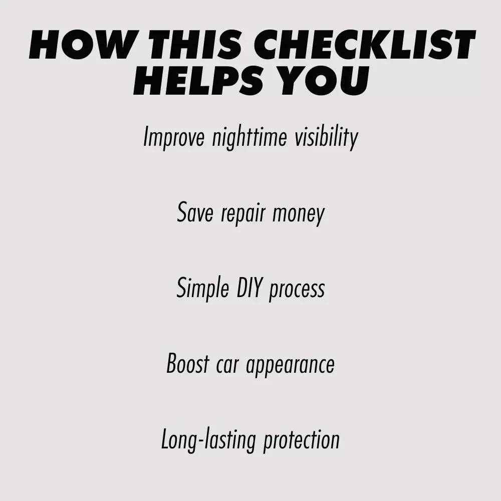 Your Step-by-Step Headlight Rescue Checklist – Easy DIY Guide for How to Clean Cloudy Headlights at Home