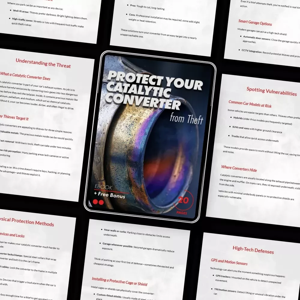 Protect Your Catalytic Converter from Theft | Practical eBook Guide on how to protect your car's catalytic converter from theft, Smart Security Tips & Prevention Checklist