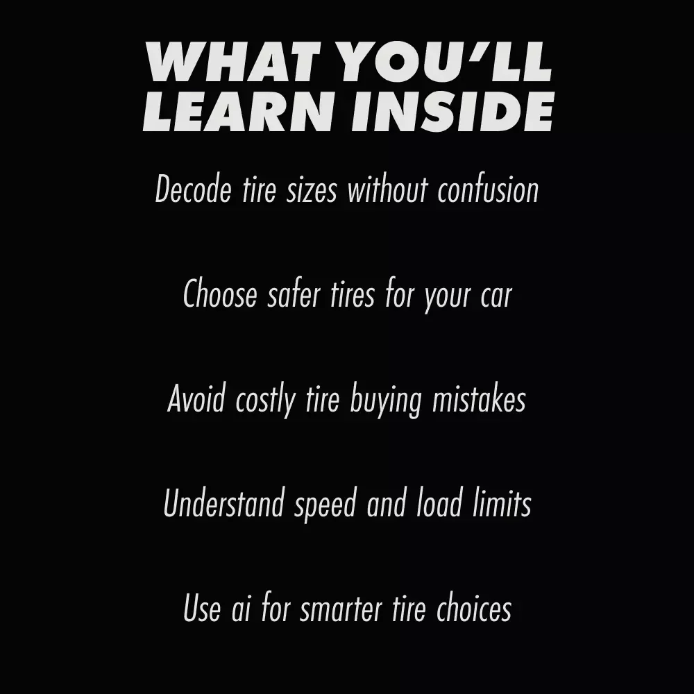 Learn to Read Tire Sidewall Numbers Easily | Simple eBook Guide on how to read tire sidewall numbers for Safer, Smarter Driving