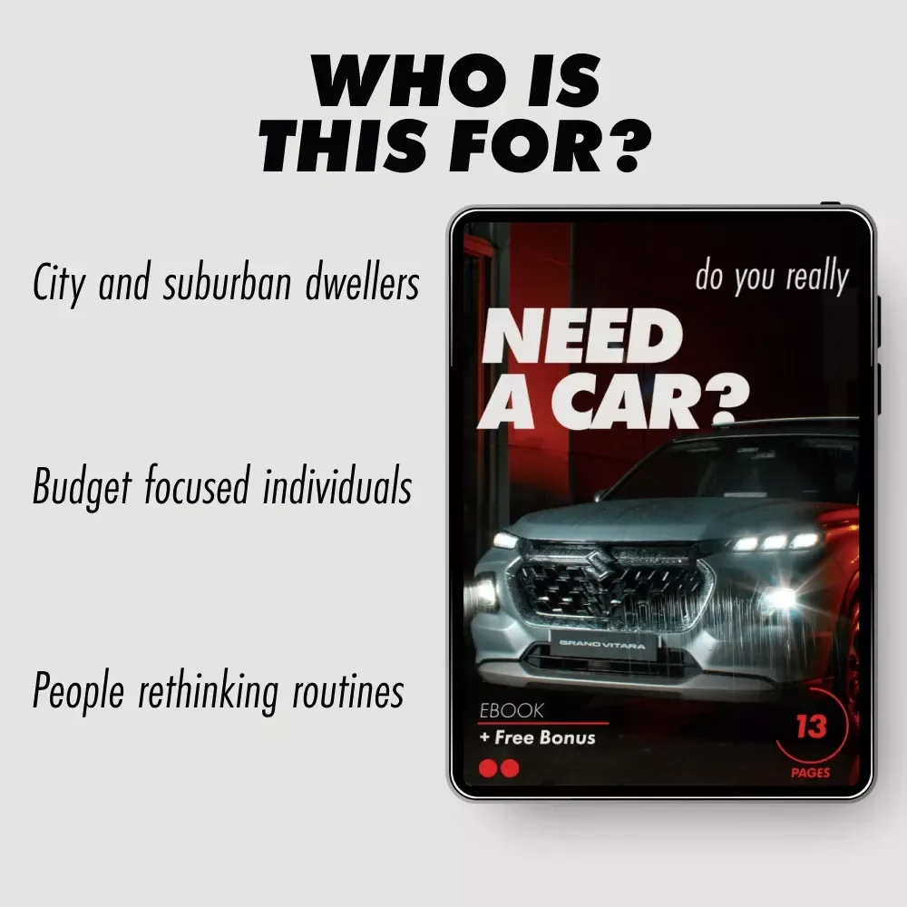 Do You Really Need a Car? | A Practical Ebook on how to know if you really need a car, Real Costs, Lifestyle Fit & Smart Transportation Alternatives