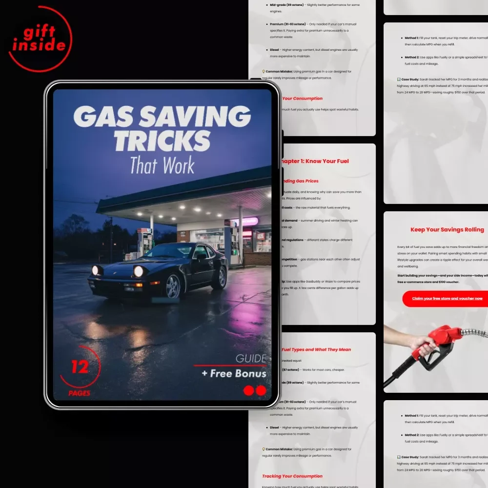 Gas Saving Tricks That Work – Practical Guide on how to save money on gas, Smart Driving Habits, Route Planning & AI Fuel Hacks (Instant Digital Download)