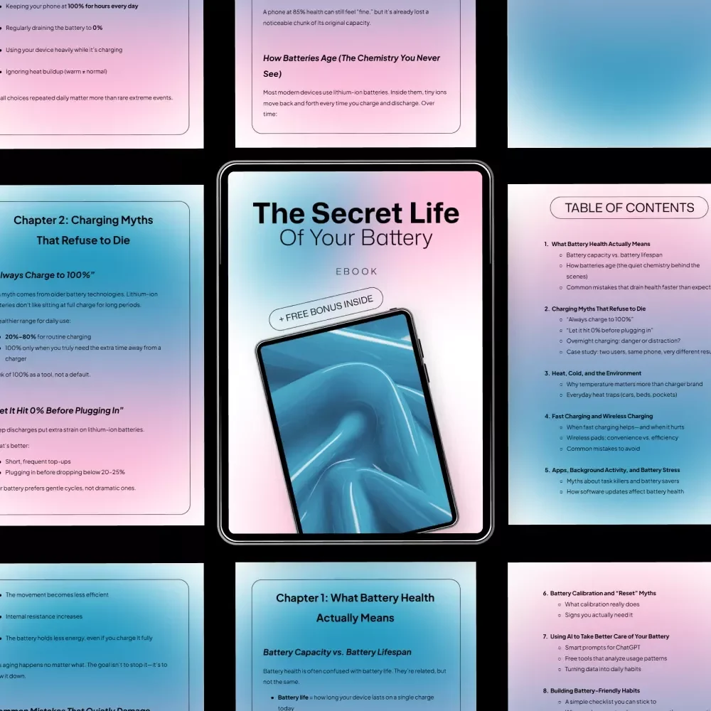 The Secret Life of Your Battery | Battery Health Guide, Charging Myths Explained, Smartphone Battery Care eBook, Digital Download
