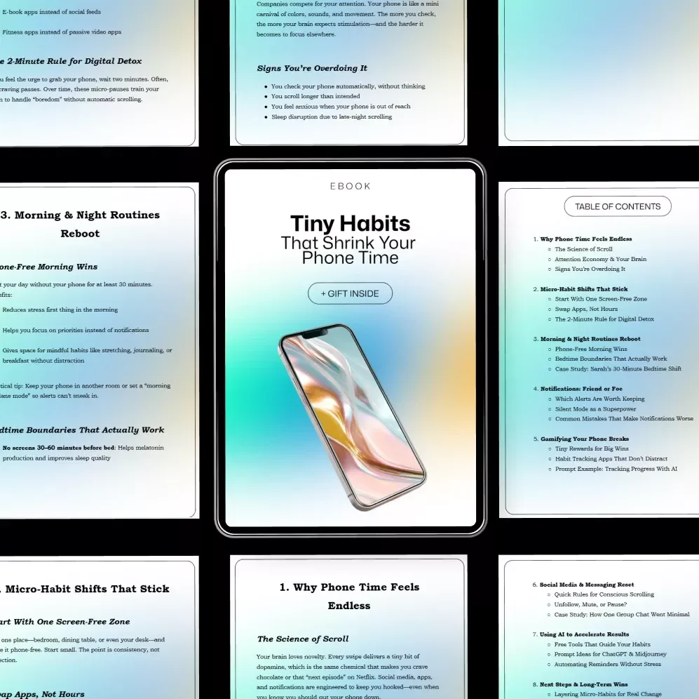 Tiny Habits That Shrink Your Phone Time: Digital Detox eBook for Cutting Screen Time & Building Healthy Tech Habits