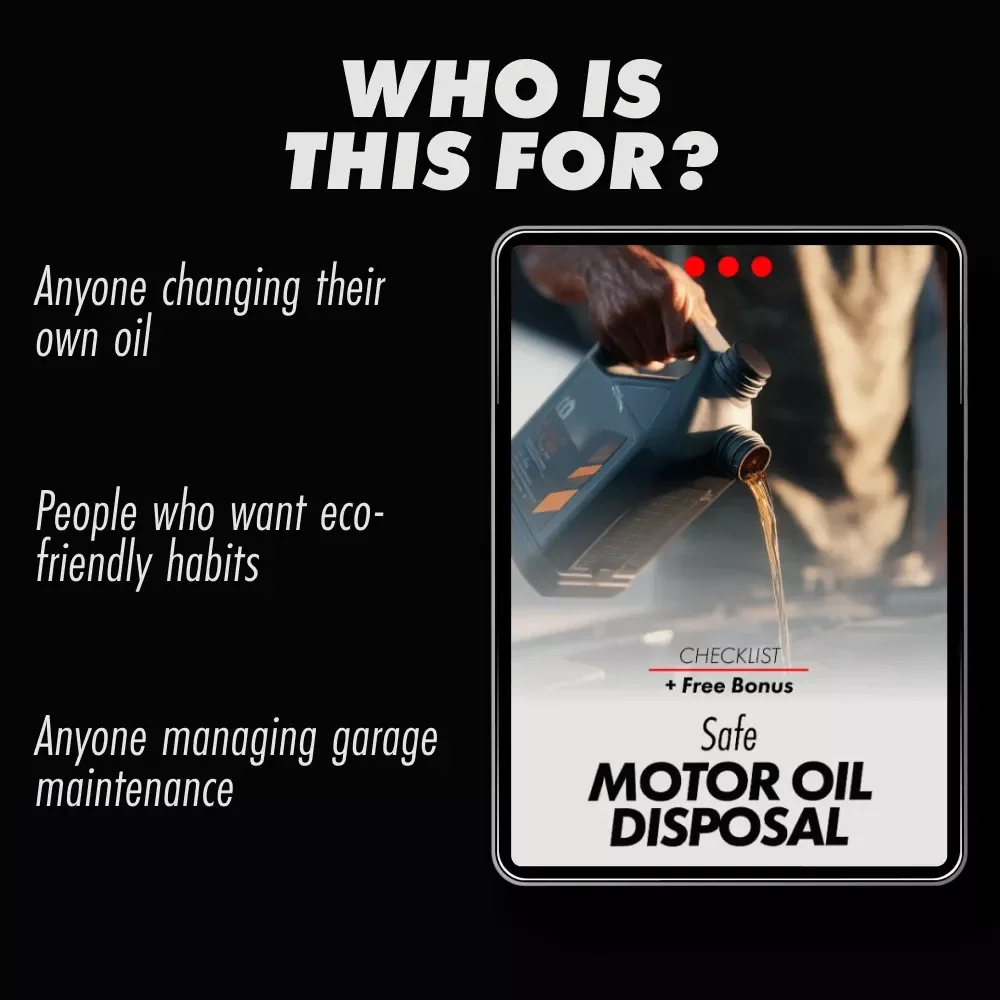 Safe Motor Oil Disposal Checklist | Easy Guide on how to dispose of used motor oil properly | Printable Digital Download