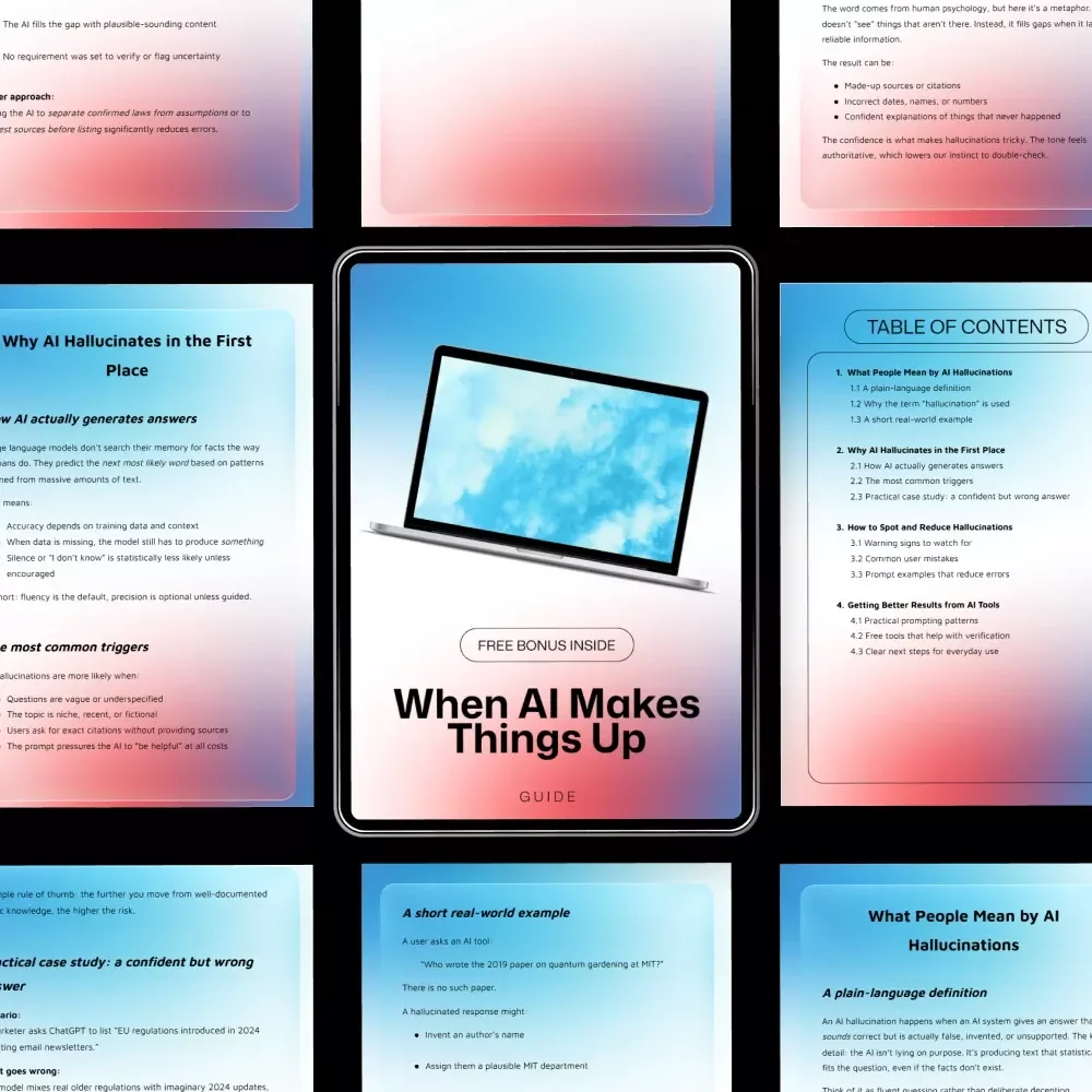 When AI Makes Things Up – A Practical Guide to AI Hallucinations, Smarter Prompts & Better Results | Digital Download