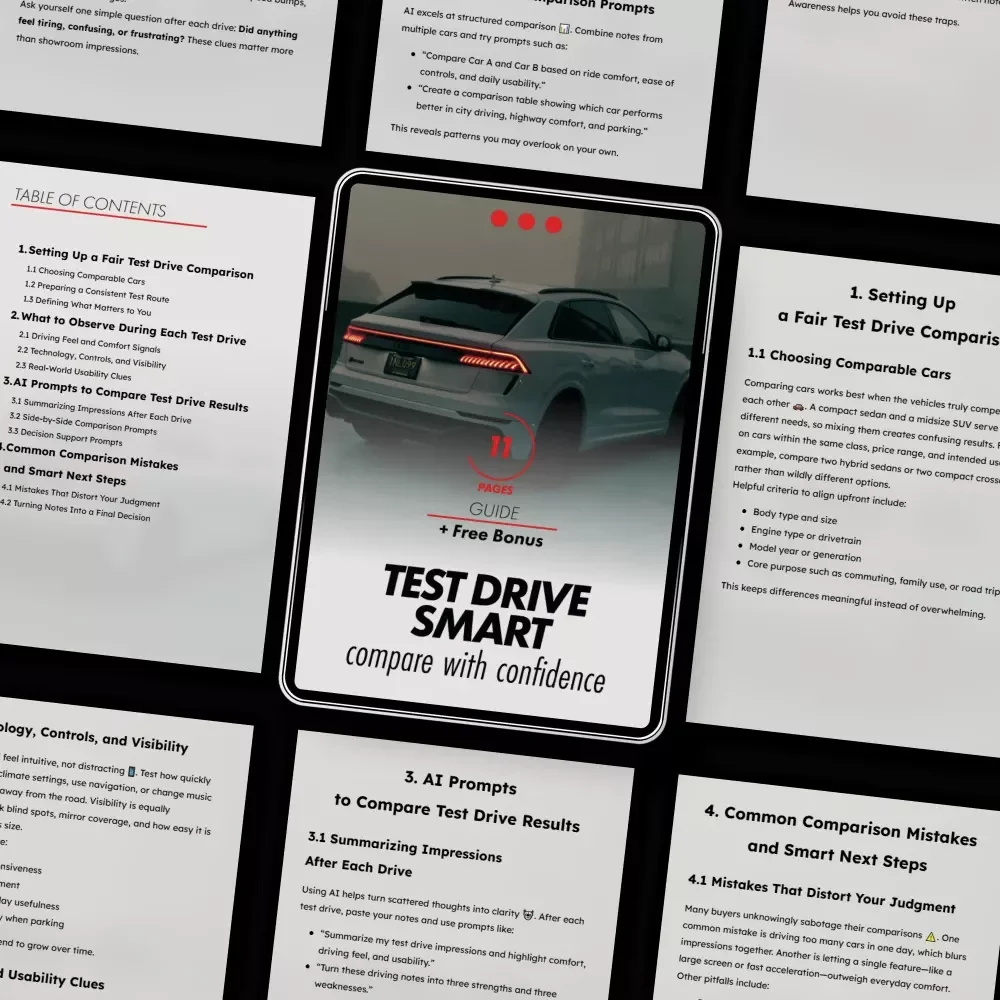 Test Drive Smart, Compare With Confidence | Practical Guide for Test Driving Multiple Cars How to Compare Before You Buy