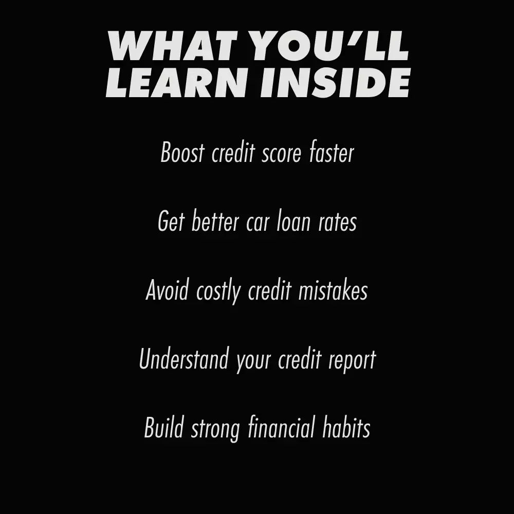 Smart Strategies to Boost Your Credit Before Buying a Car - eBook Guide for Improving Your Credit Score