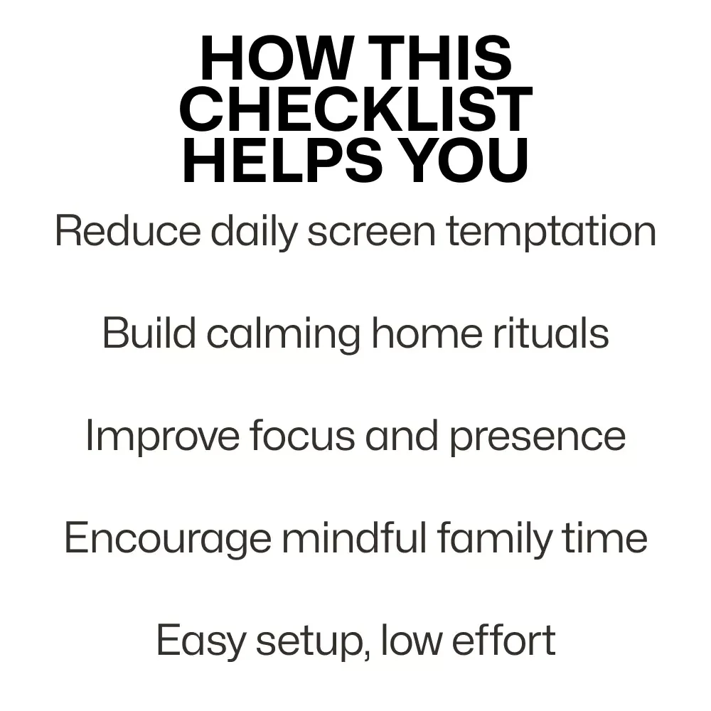 Your Tech-Free Zone Checklist | Simple Tech Free Zones at Home Ideas for Mindful Living & Screen-Free Spaces