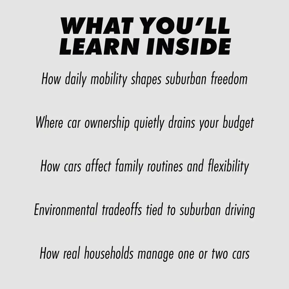 Suburban Car Life Explained – Practical eBook on the pros and cons of owning a car in the suburbs | Smart Suburban Living Guide