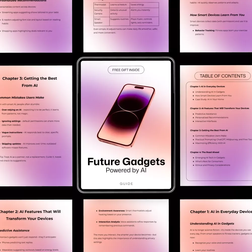 Future Gadgets Powered by AI | Smart Devices Guide, AI Gadgets eBook, Digital Download on Future Tech & Everyday AI