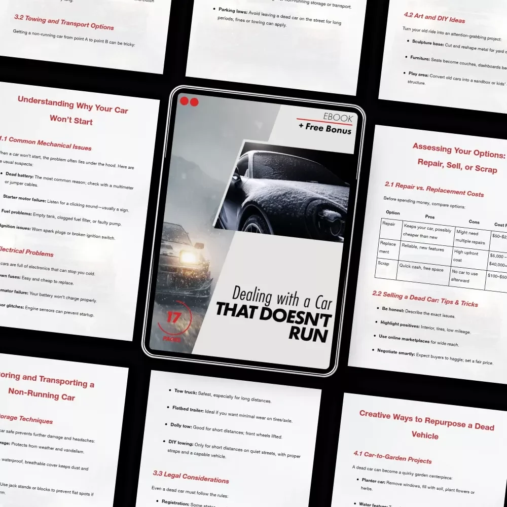 Dealing with a Car That Doesn't Run – Practical eBook Guide on What to Do with a Car That Doesn't Run, Repair, Sell, Scrap, or Repurpose