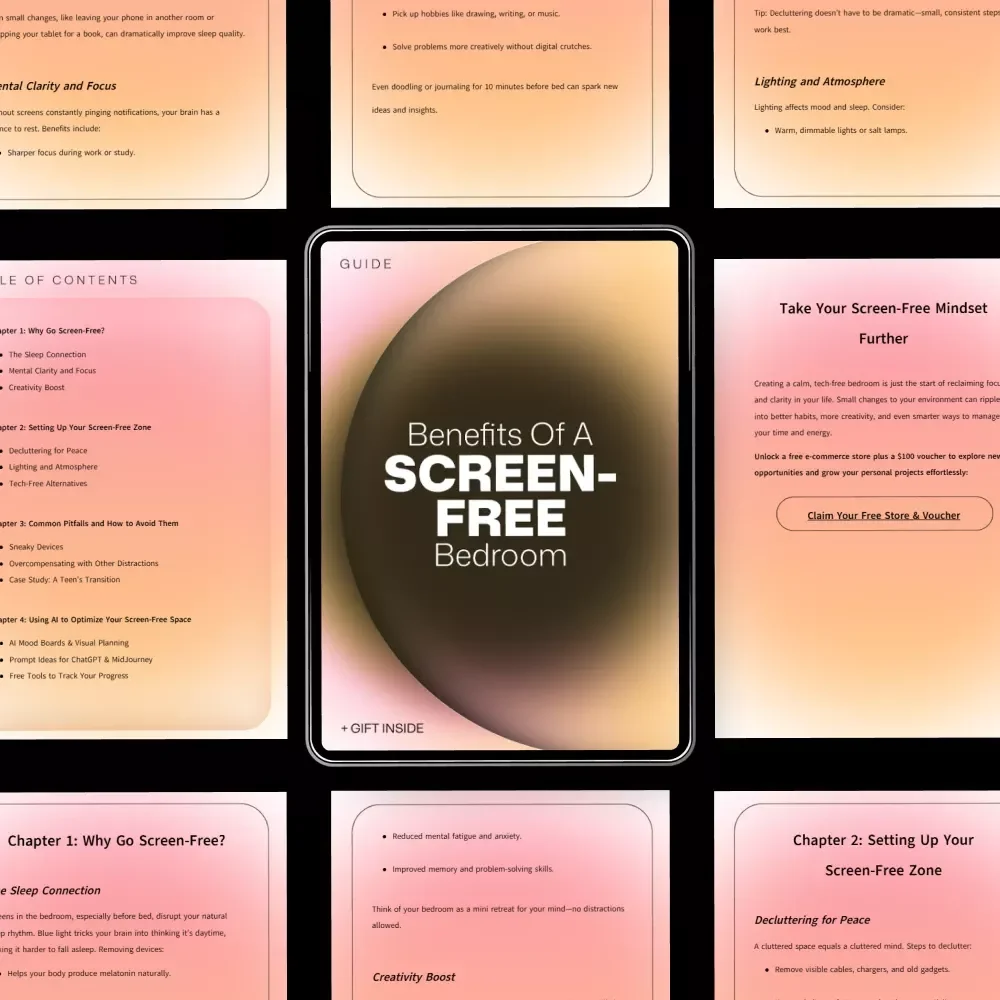 Benefits of a Screen-Free Bedroom Guide | Screen Free Bedroom Benefits for Better Sleep, Focus & Calm Digital Download