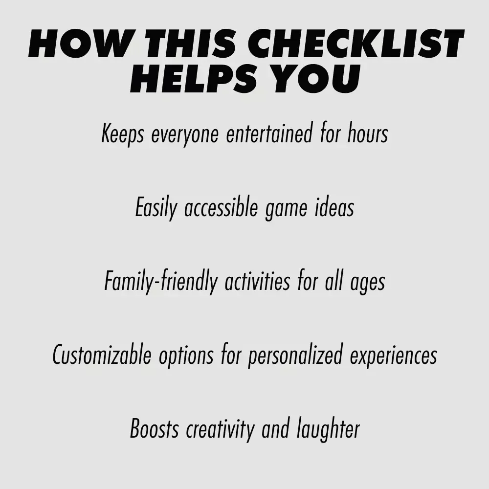 Road Trip Playbook - Printable Checklist for Fun Games to Play in the Car on a Road Trip