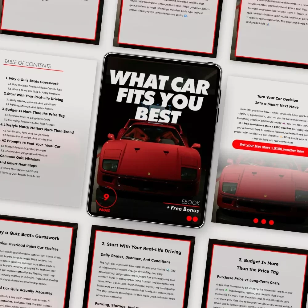 What Car Fits You Best - The Ultimate eBook Guide & Quiz to Help You Choose Your Ideal Car
