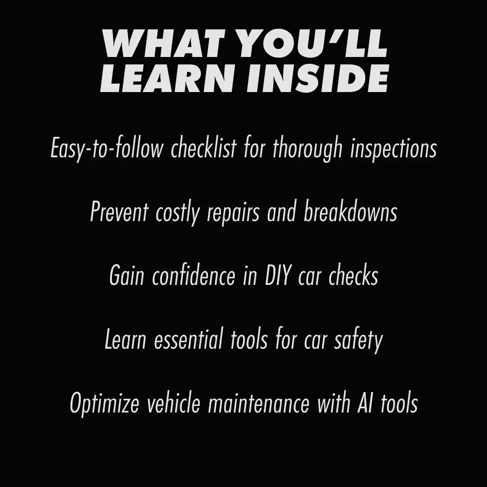 Car Safety Inspections eBook: Ultimate Guide for DIY Checklists, Tools, and Tips