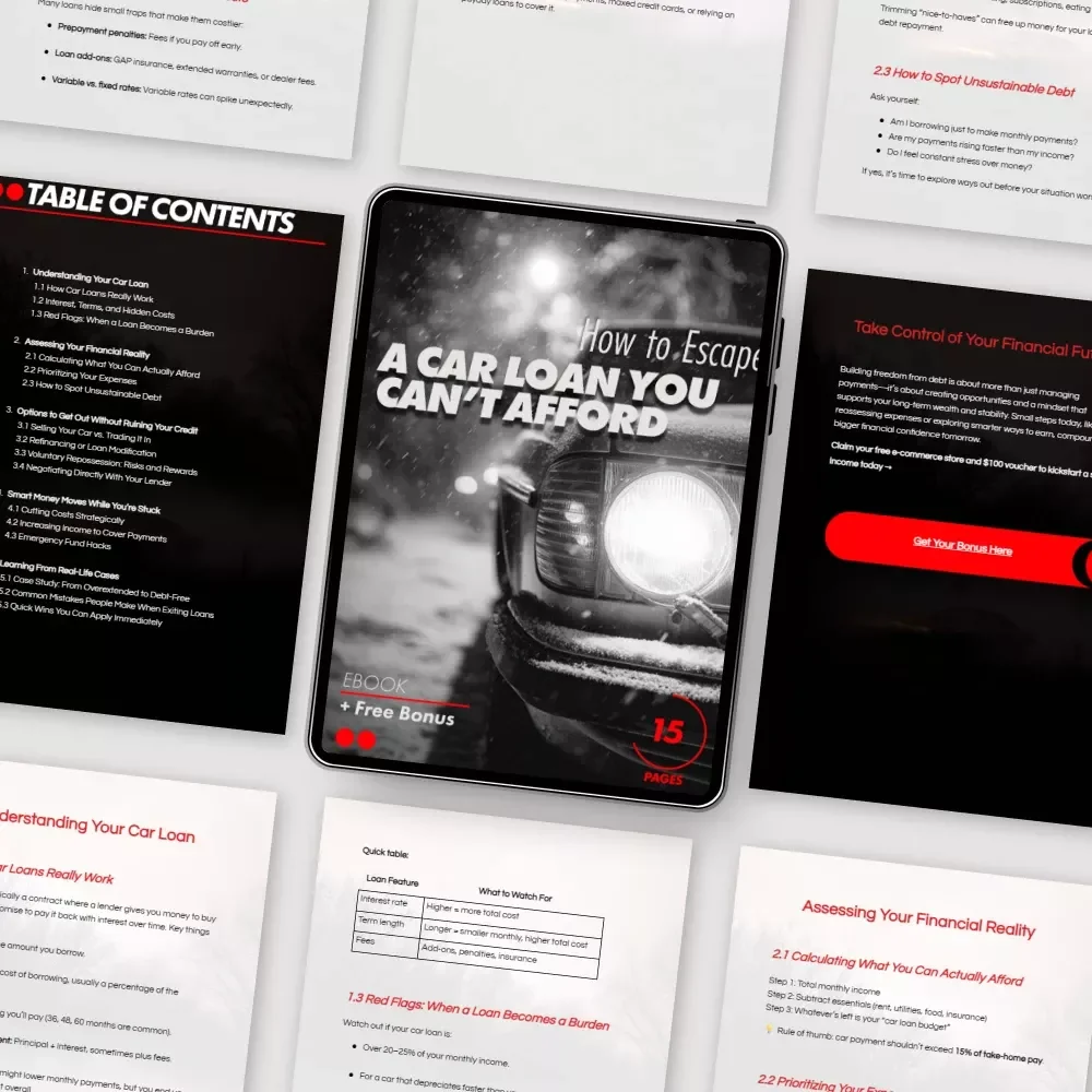 How to Escape a Car Loan You Can’t Afford – Step-by-Step Ebook Guide on How to Get Out of a Car Loan You Can't Afford, Fix Your Finances & Protect Your Credit