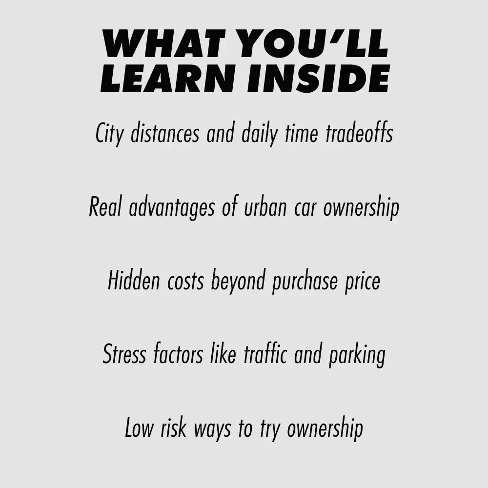 City Car Ownership Pros and Cons – Practical Urban Driving eBook | Pros and Cons of Owning a Car in the City Guide for Smart City Living