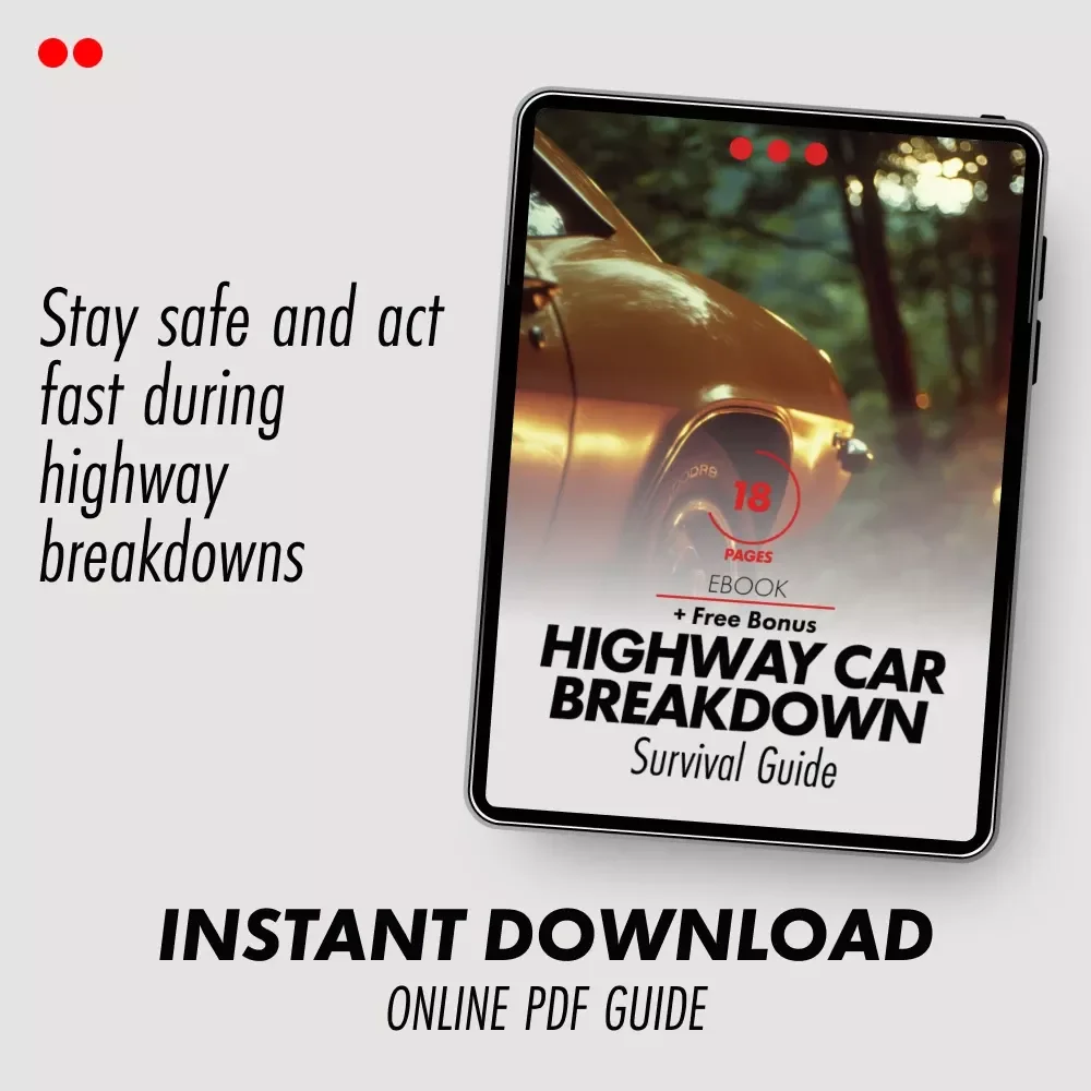 Highway Car Breakdown Survival Guide | Ebook Emergency Roadside Checklist | What to Do If Your Car Breaks Down on the Highway