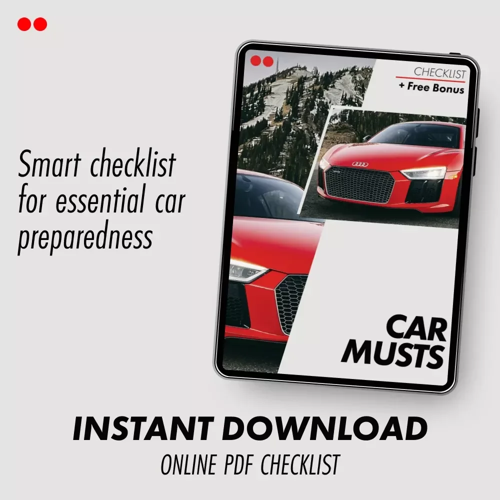 Car Musts – Digital Checklist | Top 5 Must Haves in a Car | Smart, Safe & Organized Vehicle Essentials Guide