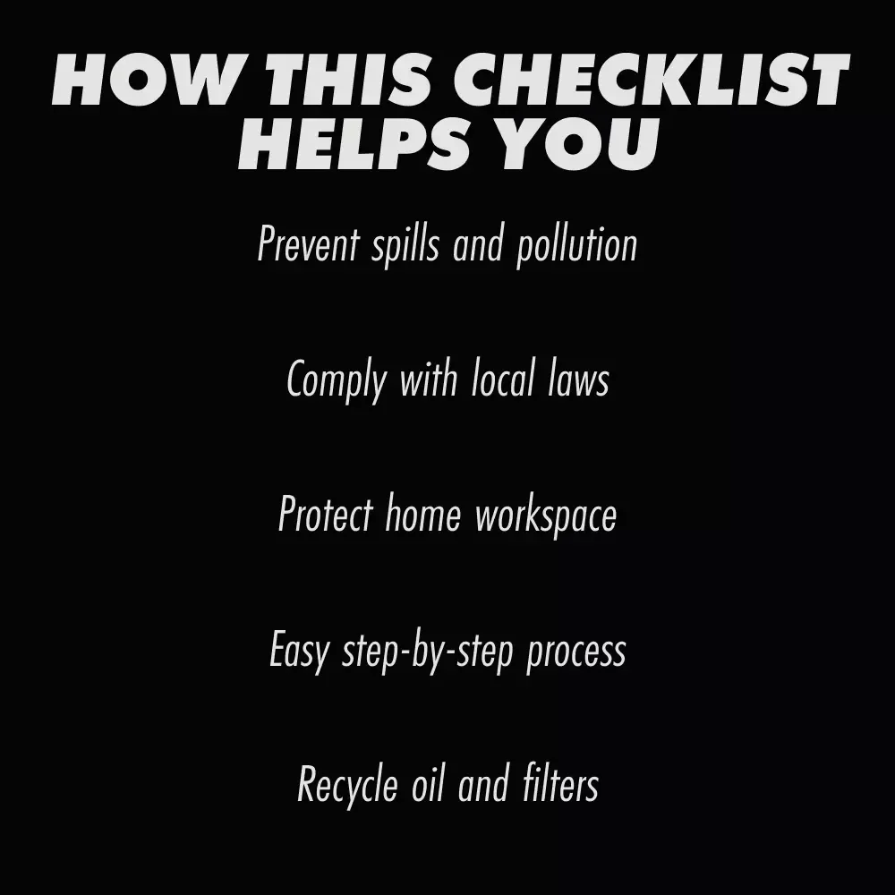 Safe Motor Oil Disposal Checklist | Easy Guide on how to dispose of used motor oil properly | Printable Digital Download