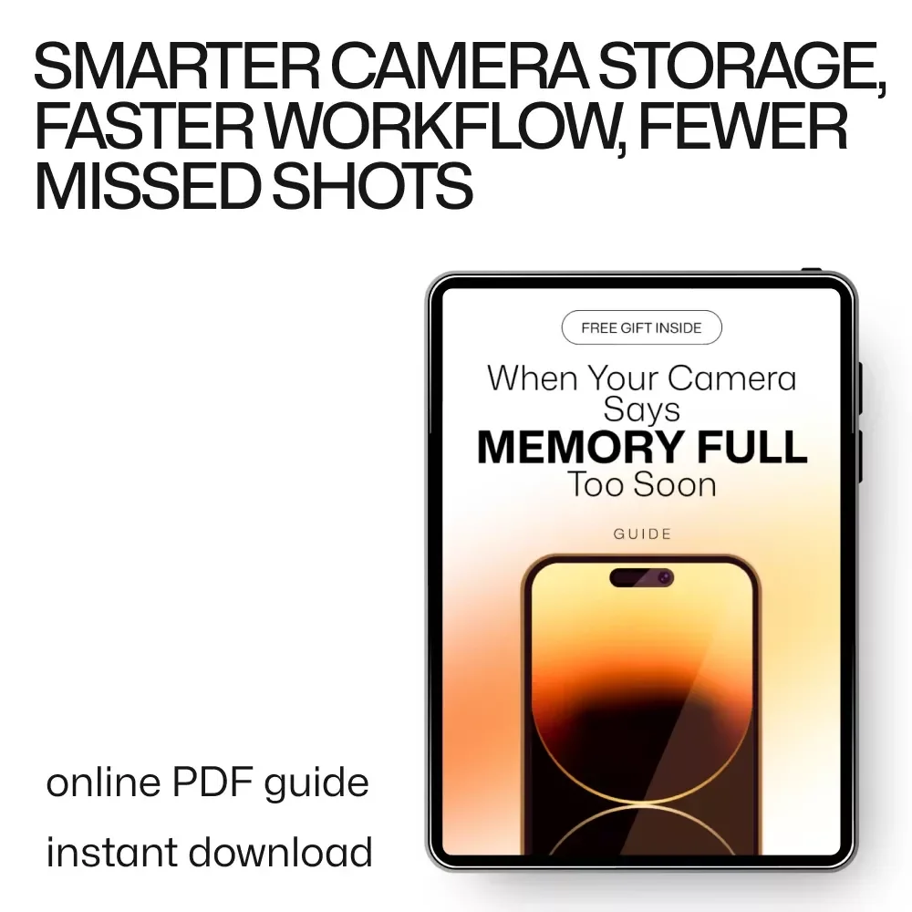 When Your Camera Says “Memory Full” Too Soon – Smart Camera Storage Guide, Photography Workflow eBook, SD Card & Photo Organization Digital Download