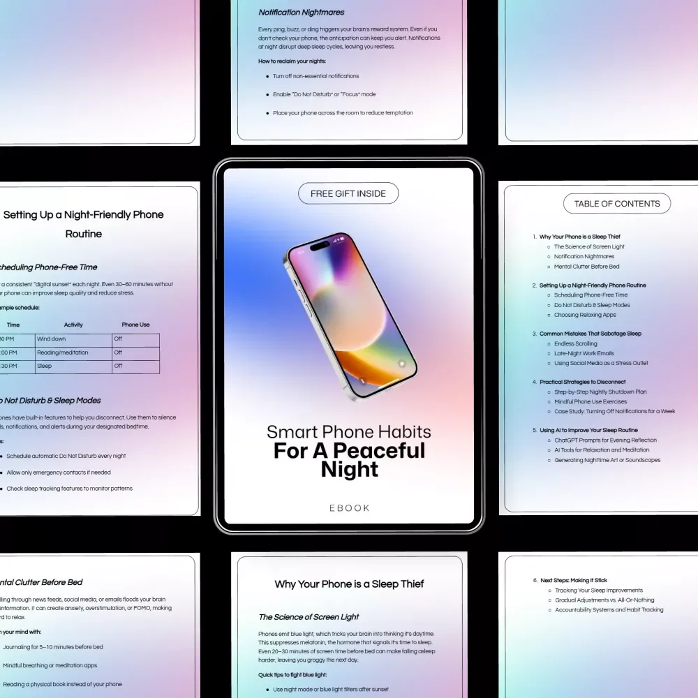 Smart Phone Habits for a Peaceful Night – Digital Sleep Guide, Phone Detox Routine, Better Sleep eBook, Nighttime Phone Checklist, Mindful Tech Habits Download