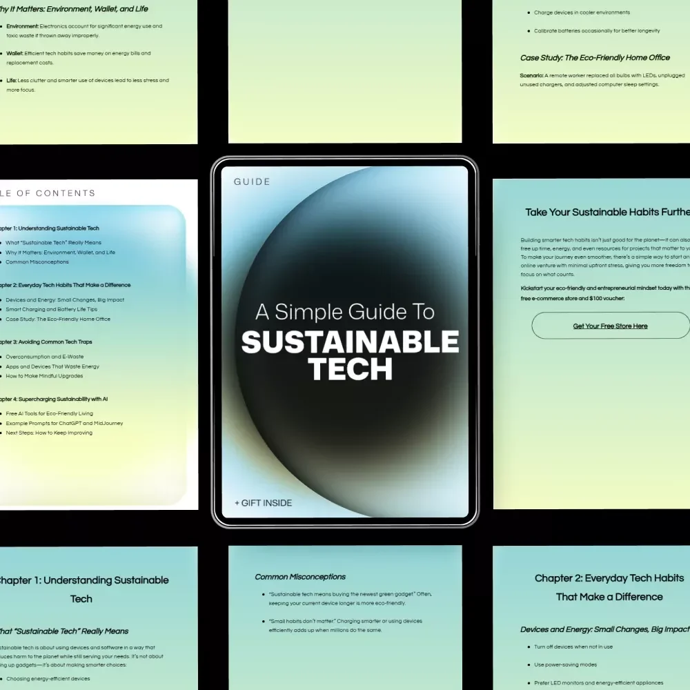 A Simple Guide to Sustainable Tech | Digital Guide for Sustainable Tech Use Explained Simply | Everyday Eco-Friendly Technology Habits