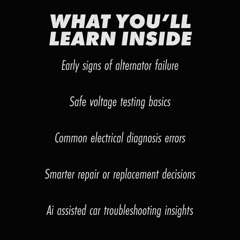 How to Check if Your Car’s Alternator is Working | Easy DIY Car Electrical Testing eBook Guide | how to check your car's alternator is working